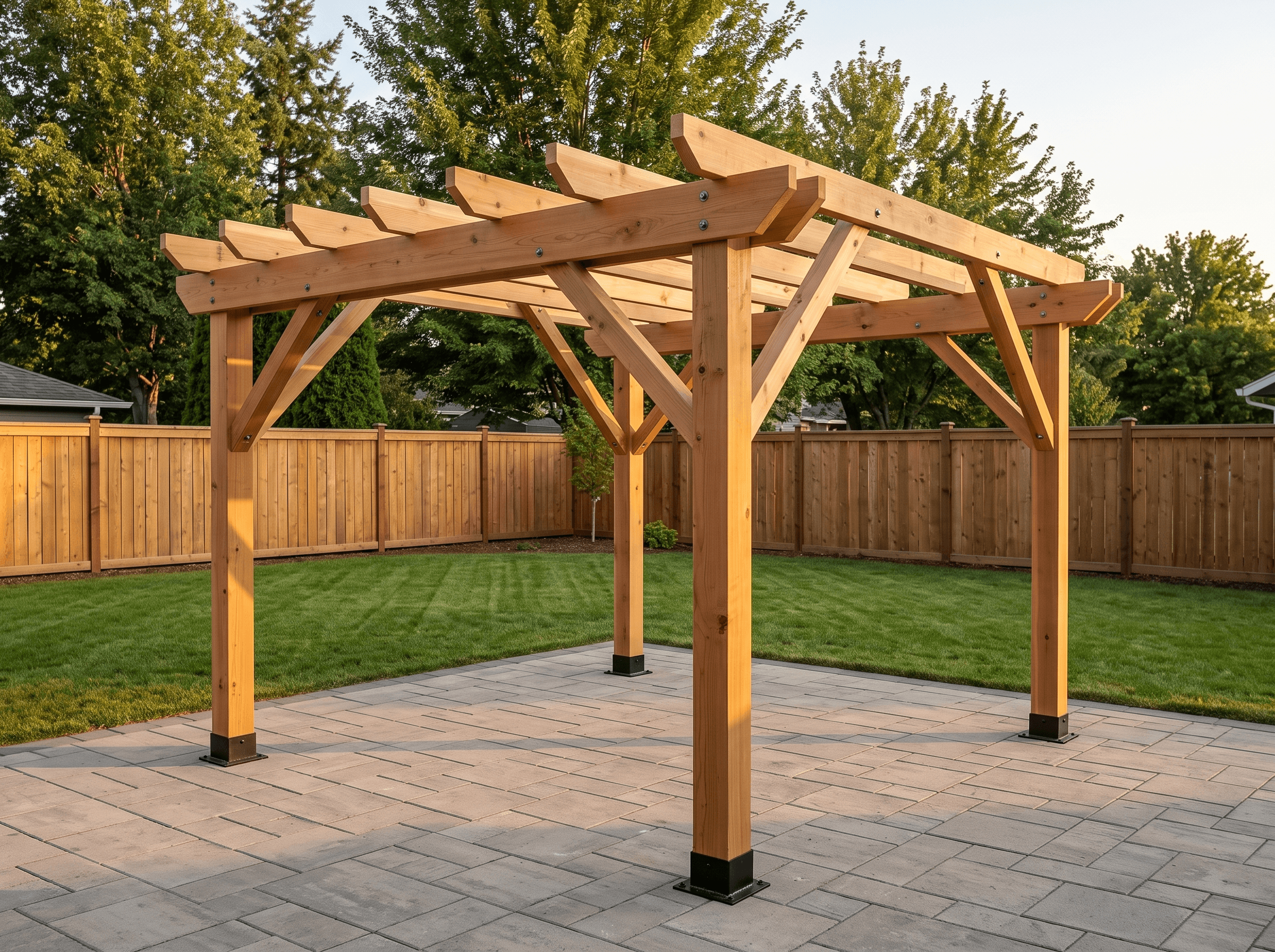 10×10 Freestanding Pergola — photorealistic render