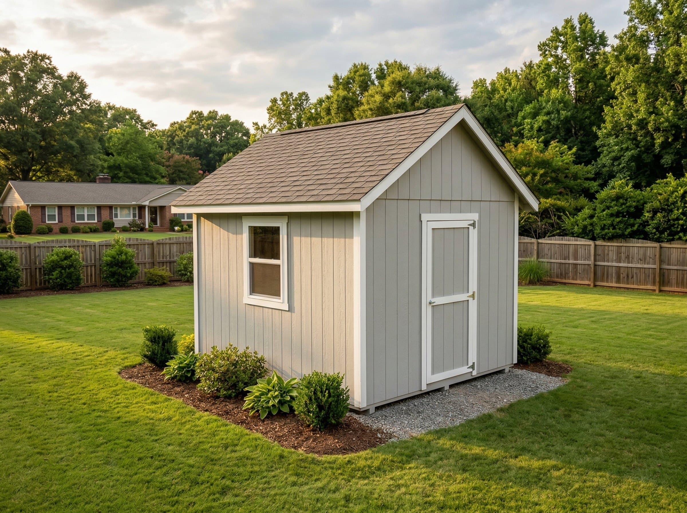 10×12 Gable Storage Shed — photorealistic render