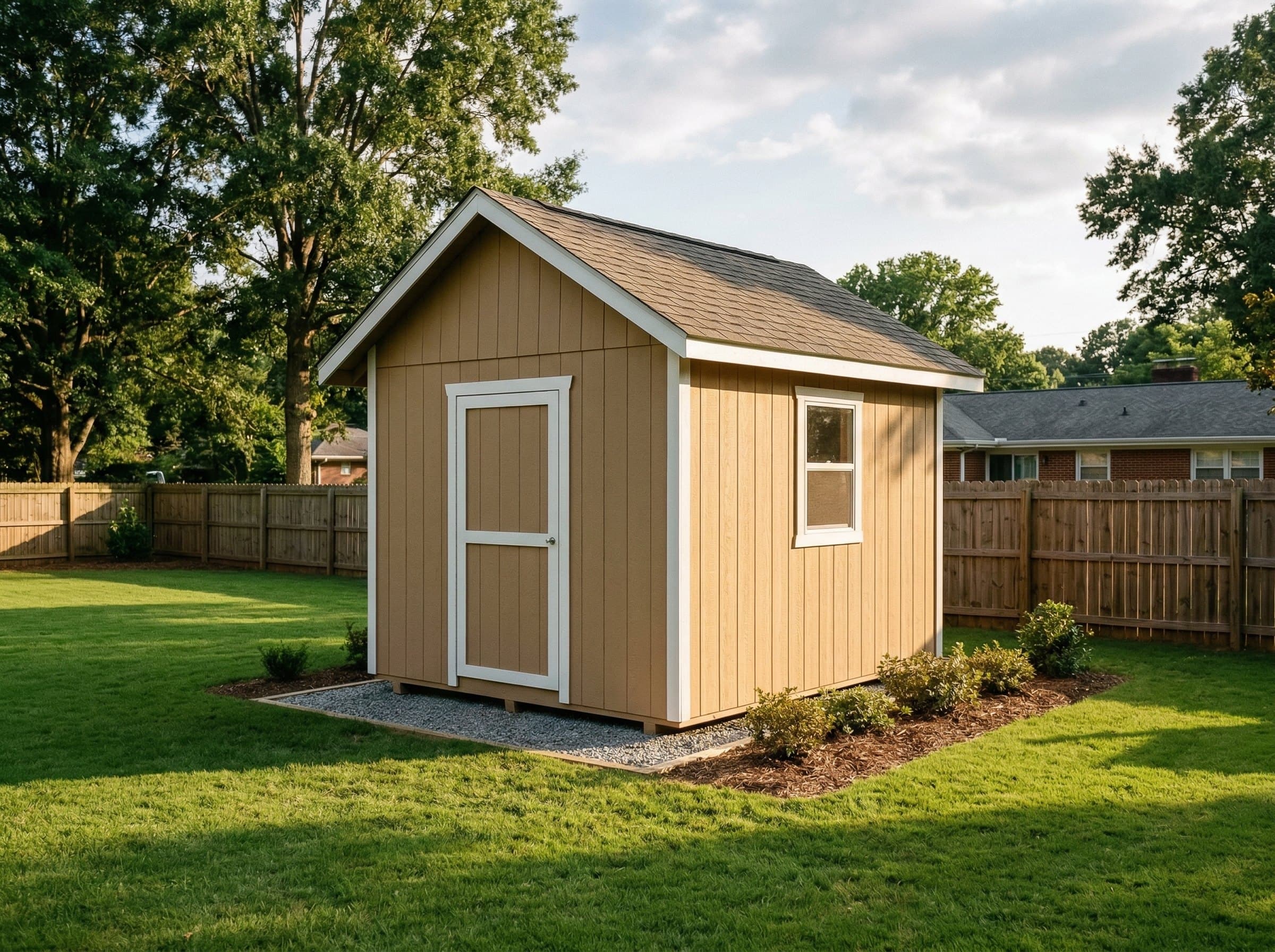10×14 Gable Shed — photorealistic render