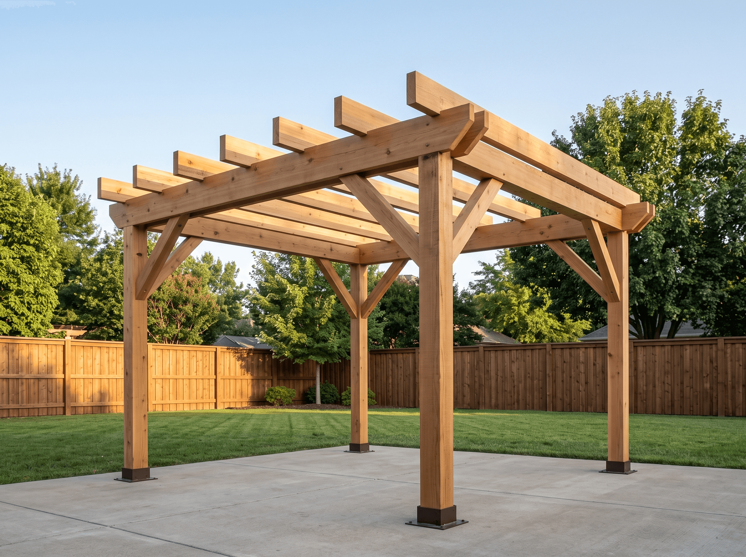 12×12 Freestanding Pergola — photorealistic render