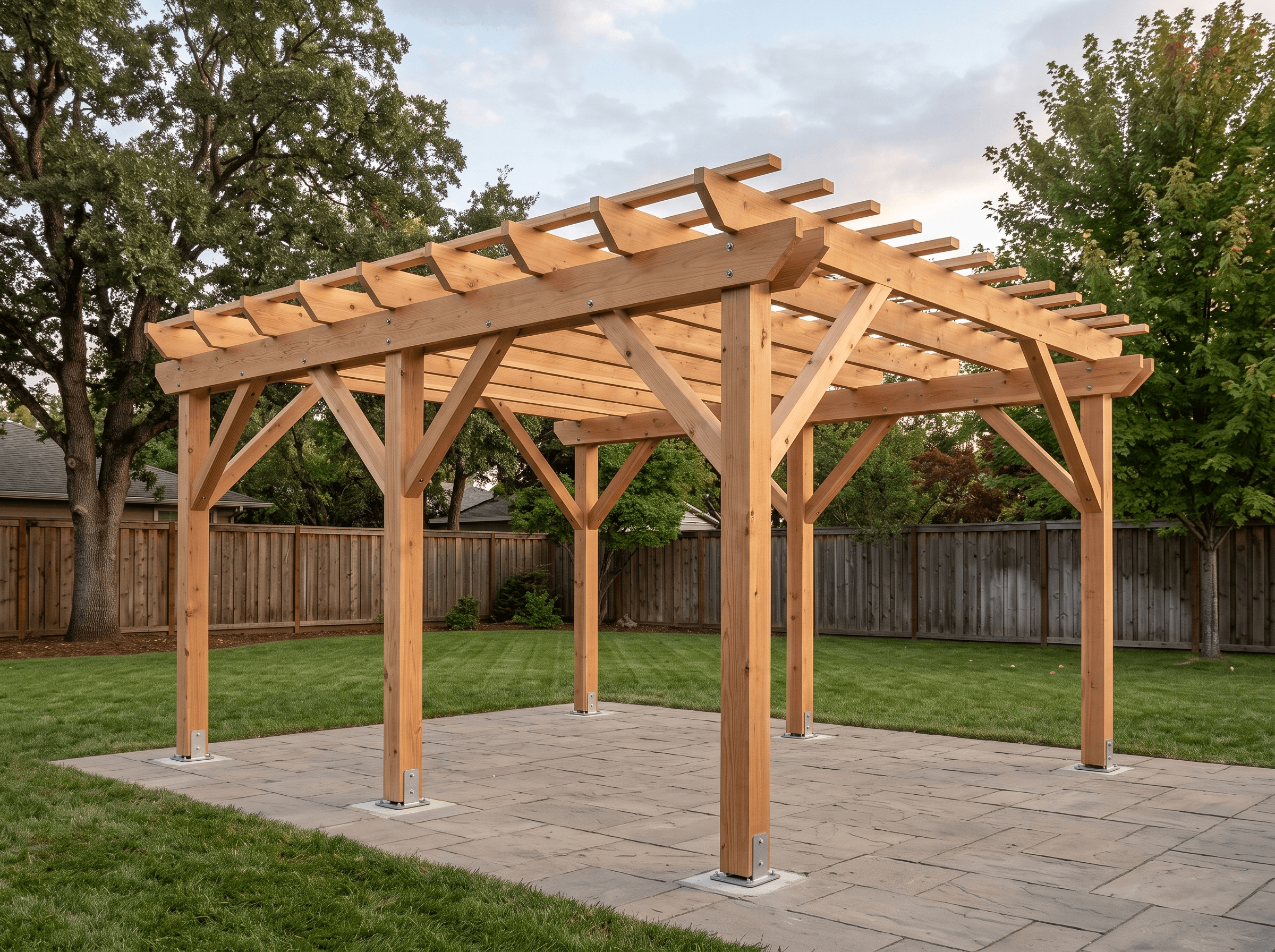 12×16 Freestanding Pergola — photorealistic render