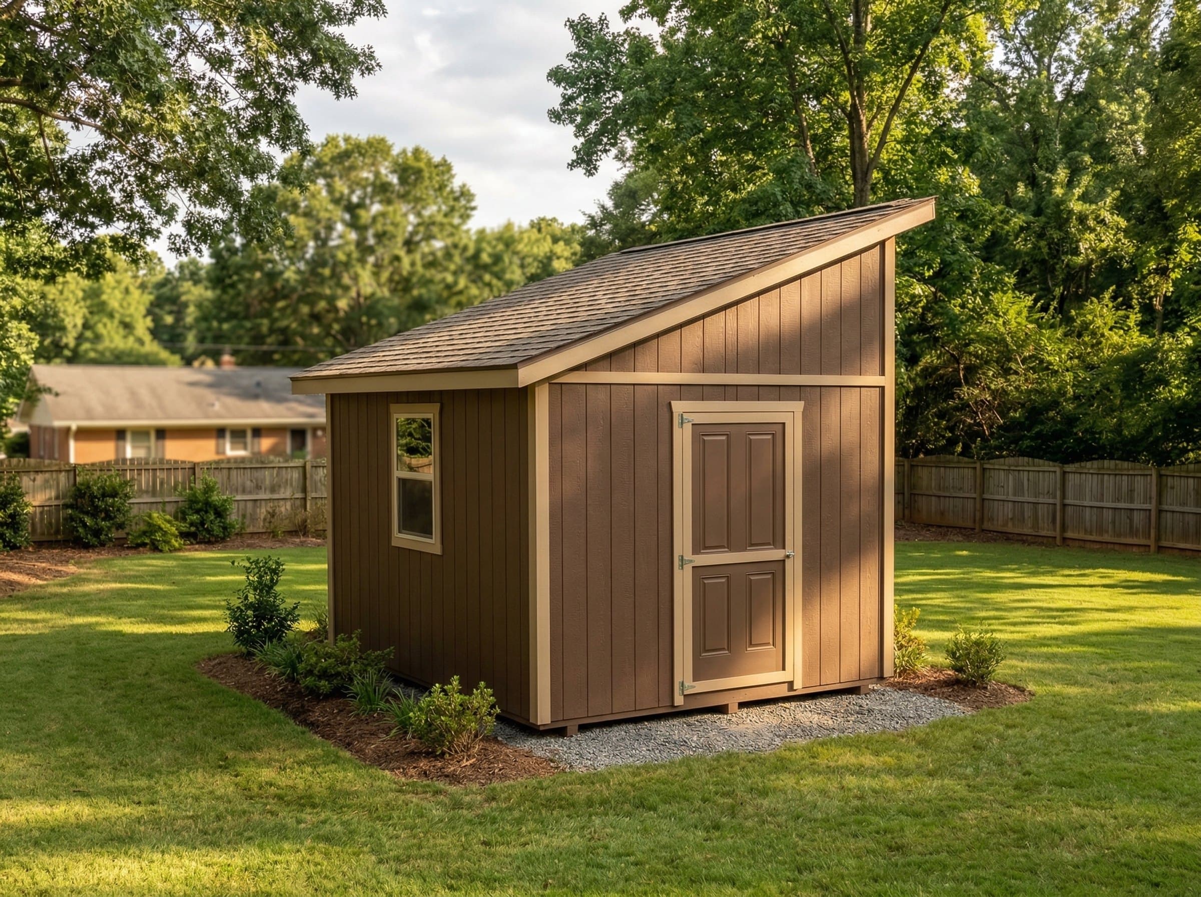12×16 Lean-To Shed — photorealistic render