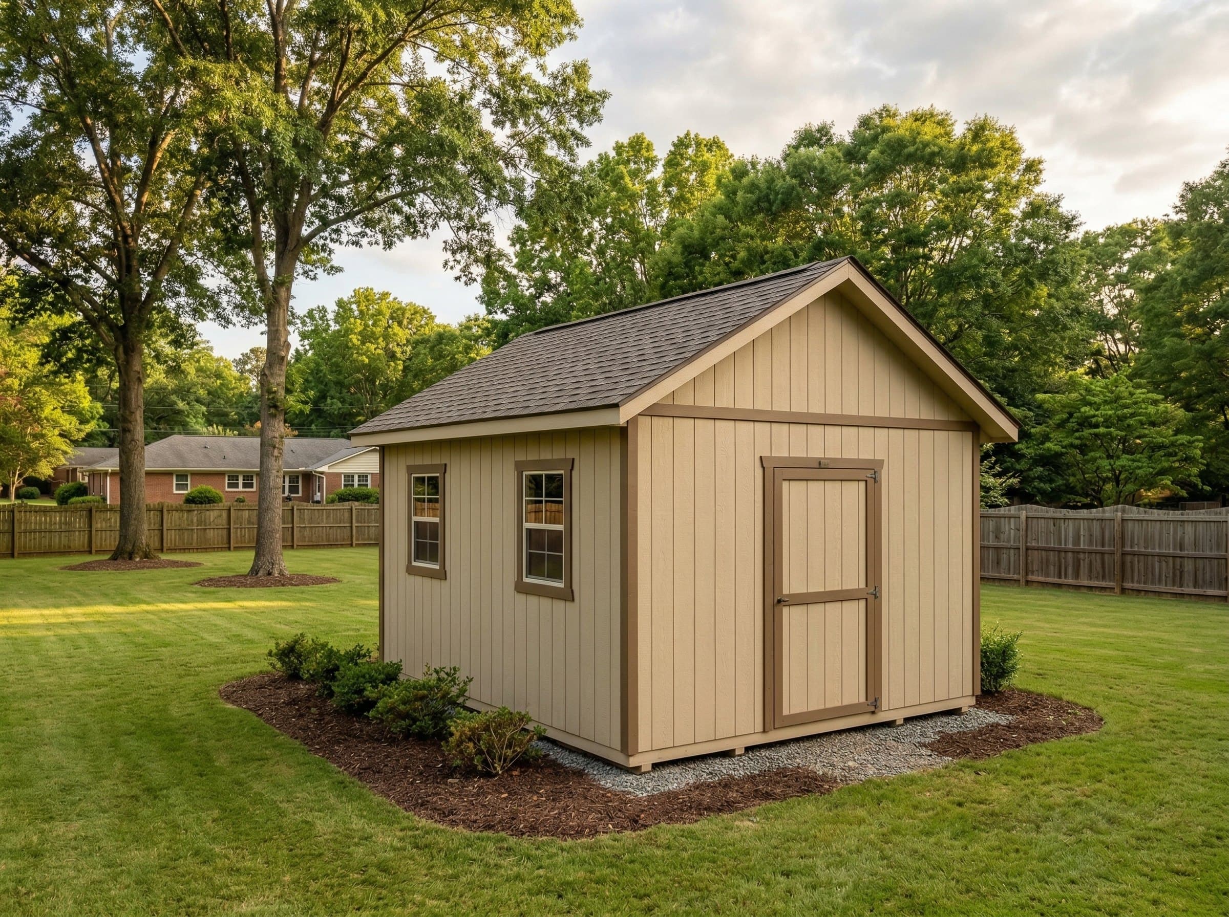 12×20 Gable Large Shed — photorealistic render