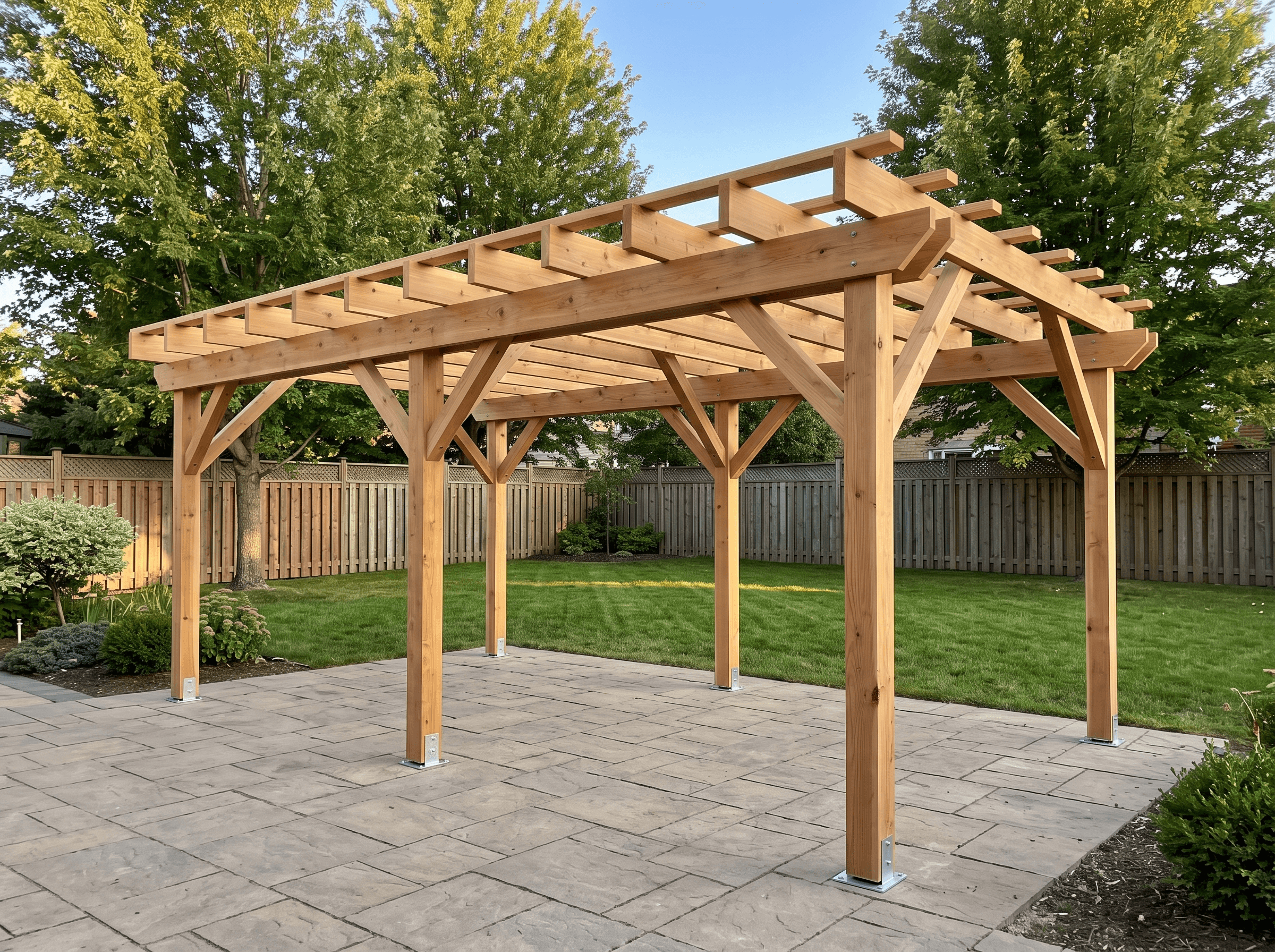 12×24 Freestanding Pergola — photorealistic render