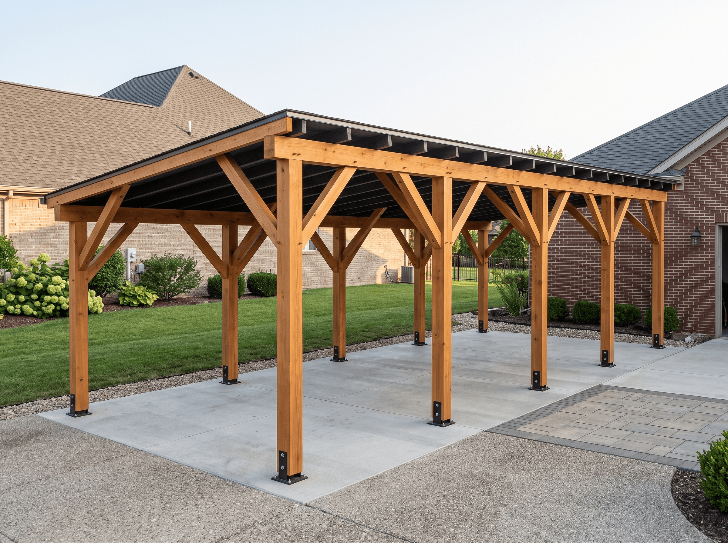 12×40 Run-of-Three Carport — photorealistic render