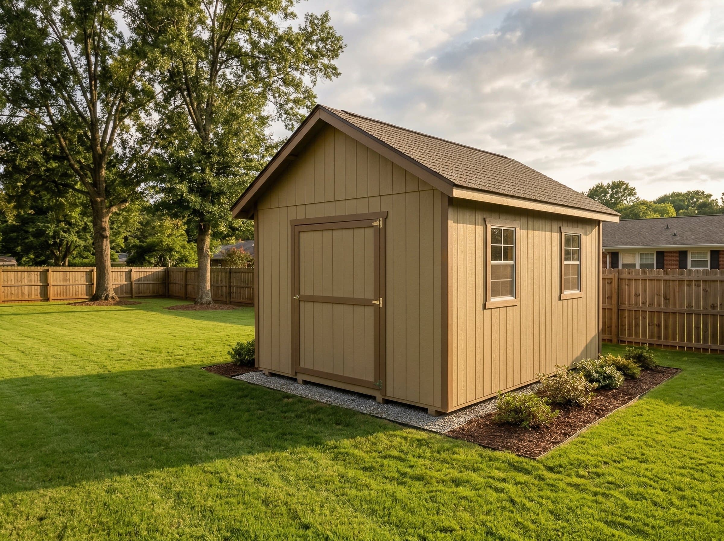 14×20 Gable Workshop — photorealistic render