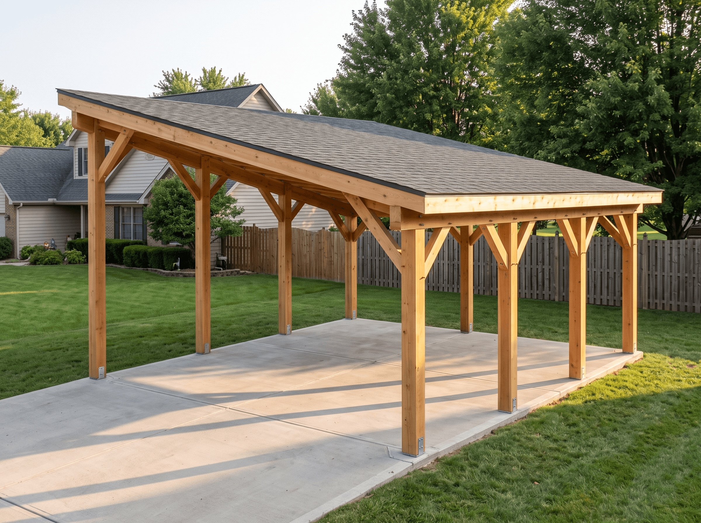 18×20 Double-Car Carport — photorealistic render