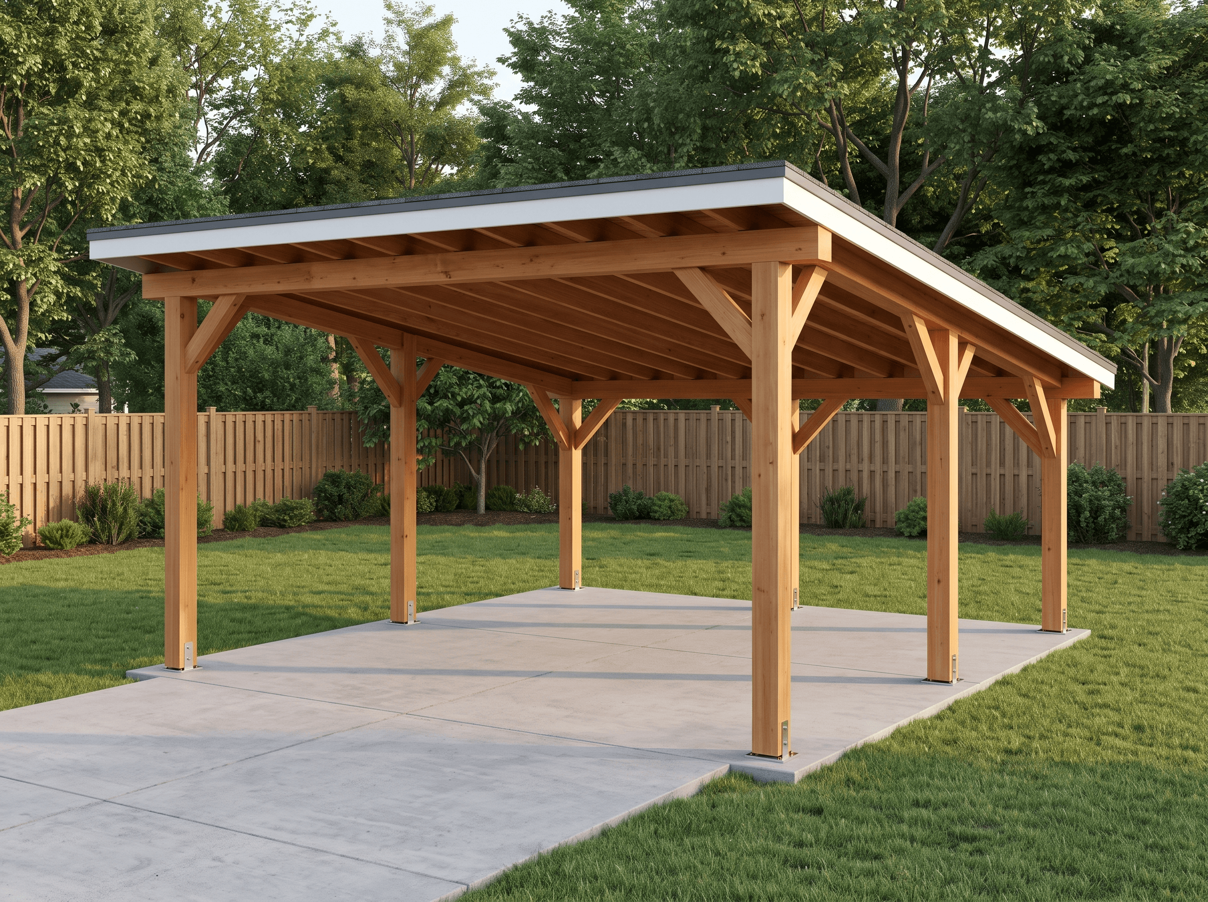 20×24 Double-Car Carport — photorealistic render