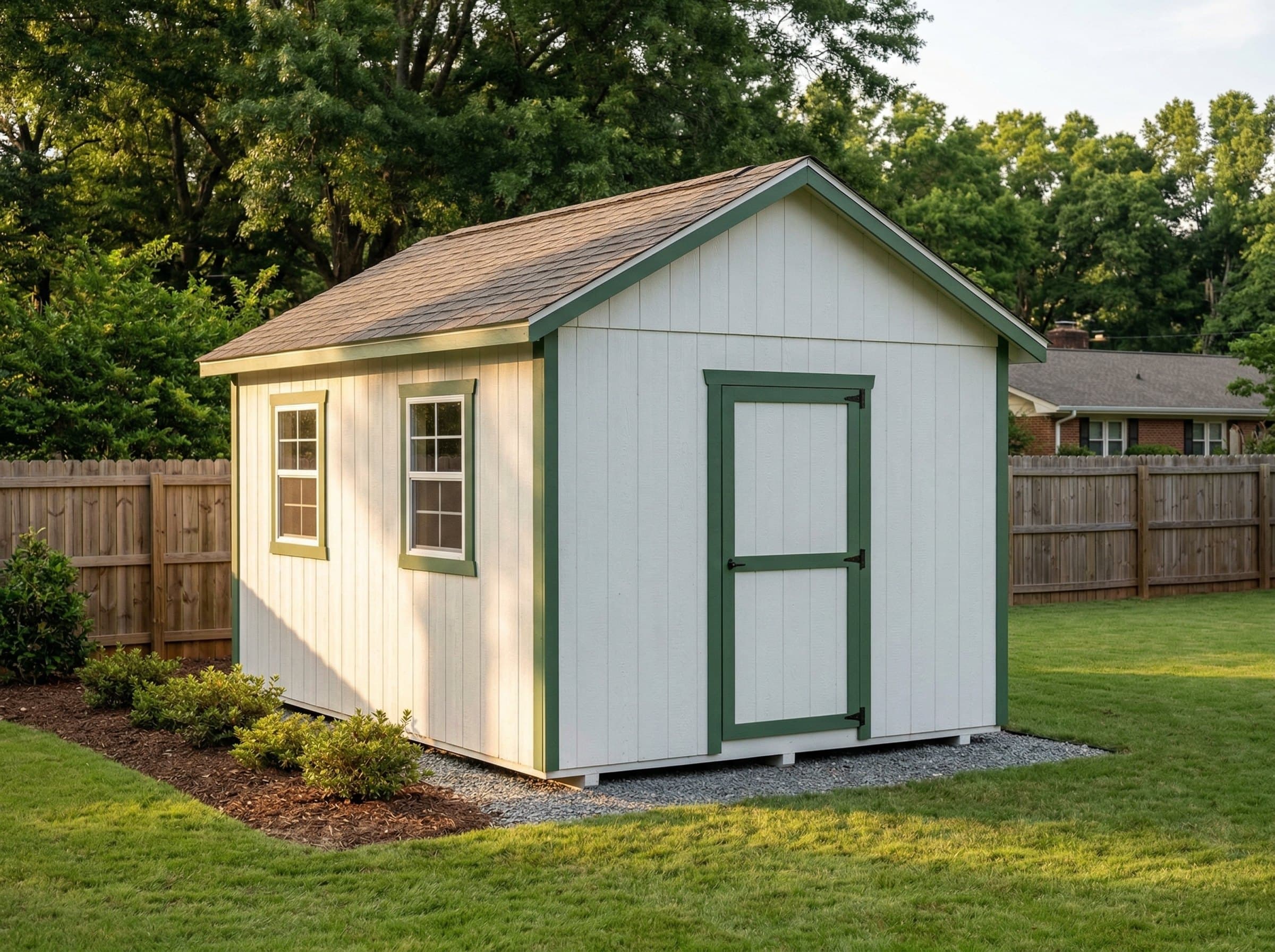 8×16 Gable Narrow Shed — photorealistic render
