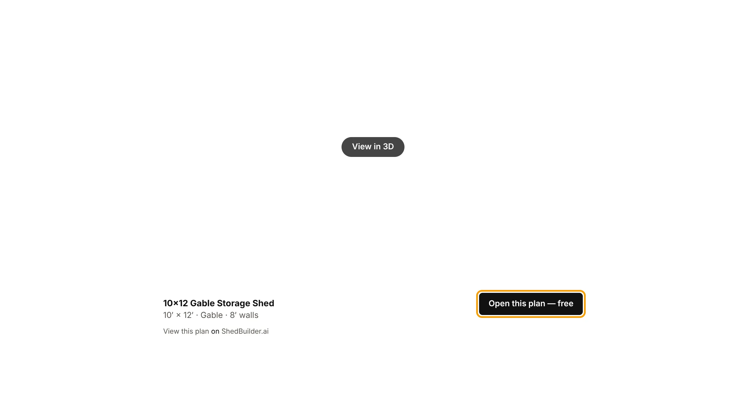 The embedded plan preview with its name, size and the Open this plan, free button ringed.