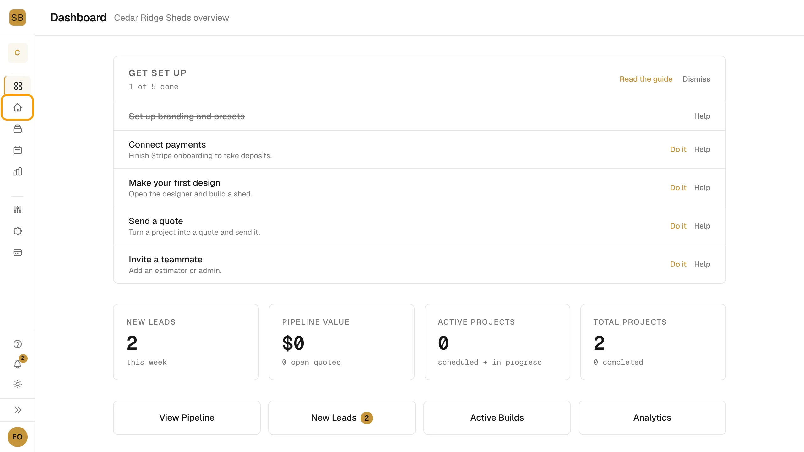 The dashboard sidebar listing Dashboard, Designer, Projects, Schedule and Analytics, with Designer outlined.